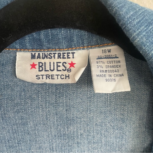 Mainstreet Blues stretch Blue Denim Jacket size 18W cotton lightweight timeless - Picture 4 of 8